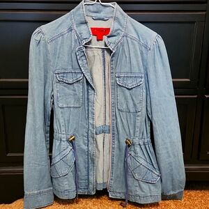 Coffee shop light denim jacket, nwot